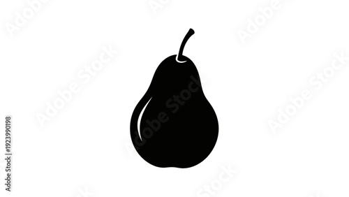 Black Pear Fruit Single Isolated Object.
