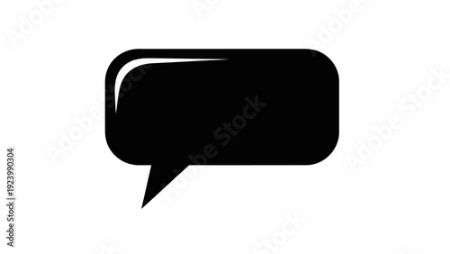 Black speech bubble icon symbol.