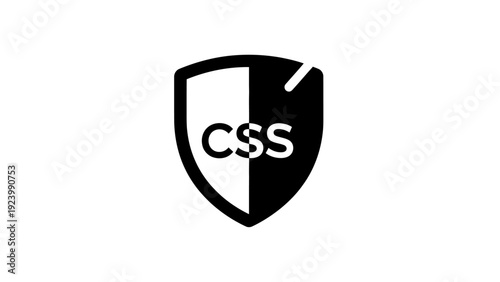 CSS shield logo coding symbol.