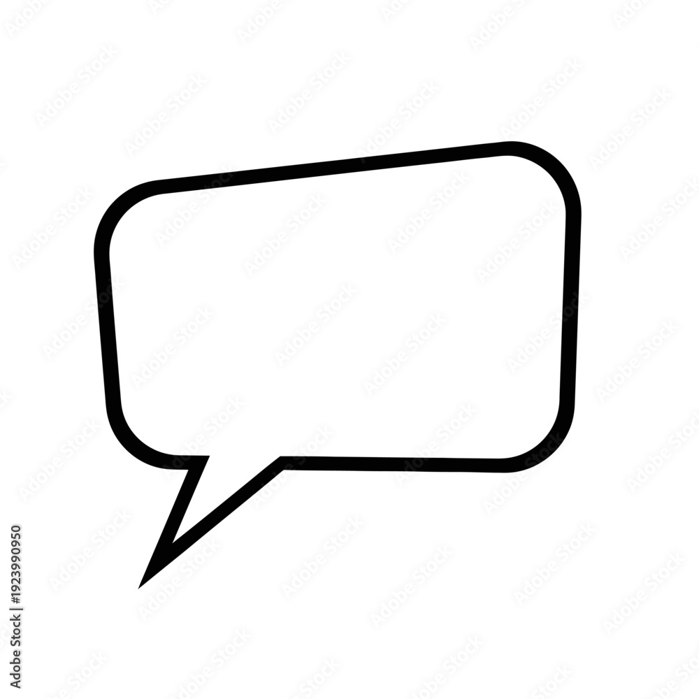 Fototapeta premium Black and white speech bubble icon.