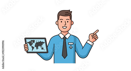 A professional young woman wearing a headset smiles warmly while working on her laptop in a bright modern office setting