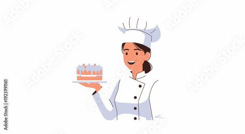 A professional young woman wearing a headset smiles warmly while working on her laptop in a bright modern office setting