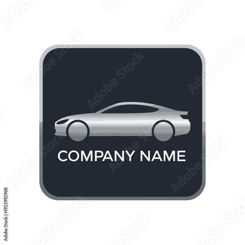 Silver Car Logo Template for Company Branding.