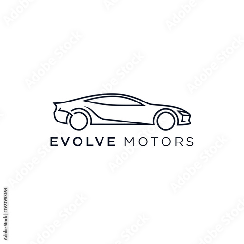 Evolve Motors Car Logo Design Illustration.