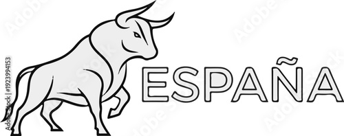 Stylized bull illustration with text