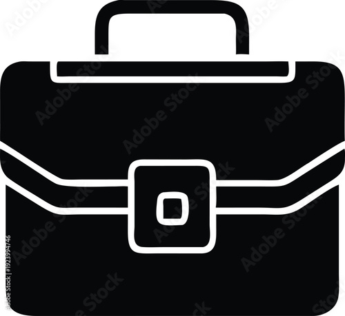 Black briefcase presents a solid and reliable on a white background