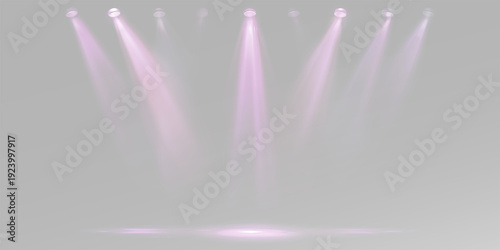 Photos Pink lights and LED spotlights neon for concert stage