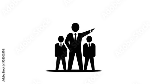 Businessmen standing in a group.