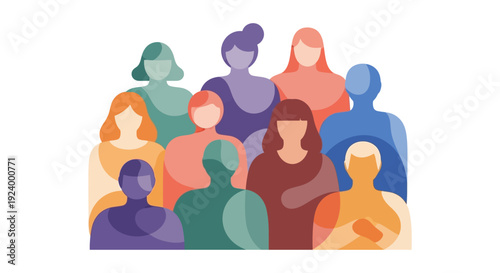 Diverse Community of People Abstract Illustration. Multicultural Team Unity and Social Inclusion Concept. Global Population Group.