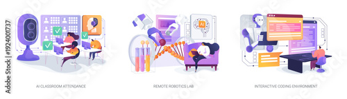 AI Tools in Modern Education abstract concept vector illustrations.