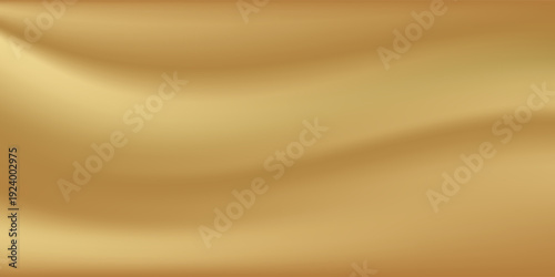 Gold brass glossy brushed metal or satin fabric gradient texture vector background