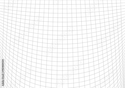 Wave wracked surface. Moving energetic grid structure of fine lines. Simple black and white dynamic vector background