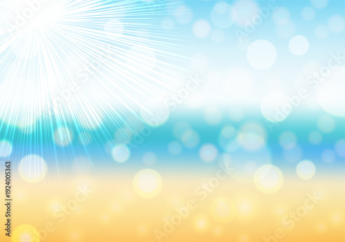Summer Banner With Sunburst And Bokeh