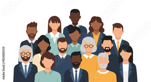 Diverse Group of People Standing Together. Multicultural Community, Teamwork & Inclusion