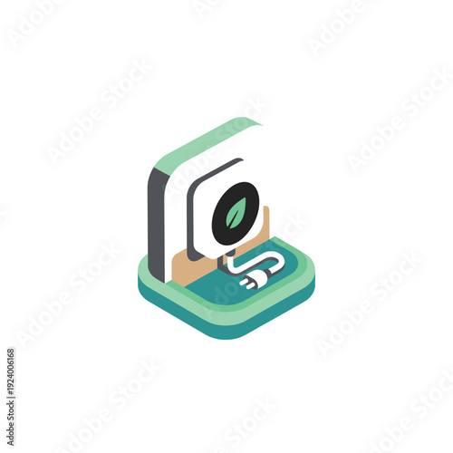 Smart Thermostat Isometric Vector Diorama
