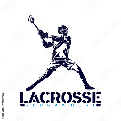 Male lacrosse player vector illustration design