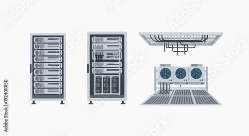 Illustration shows a refrigerator and freezer with parts diagram