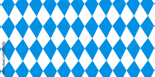 Oktoberfest background with blue checked repeatable rhombus
