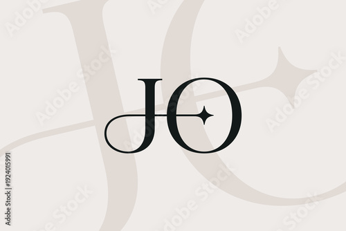 JO or OJ letter logo icon design. Classic style luxury initials monogram.