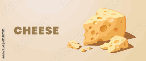 An appealing illustration of cheese showcasing its delicious texture and appetizing chunks that capture the essence of food culture, ideal for culinary uses.