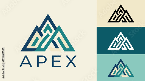 This striking logo features stylized mountains, representing strength, ambition, and success. The clean lines and modern aesthetics evoke a sense of determination and achievement.