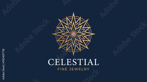 This elegant logo for Celestial Fine Jewelry embodies luxury and sophistication, featuring star motifs that evoke a sense of wonder and artistic craftsmanship in jewelry design.