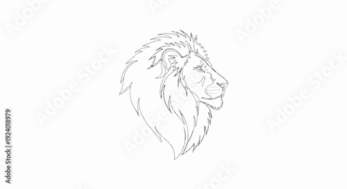 Stylized outline of a lion's head facing right, with a flowing mane (1)