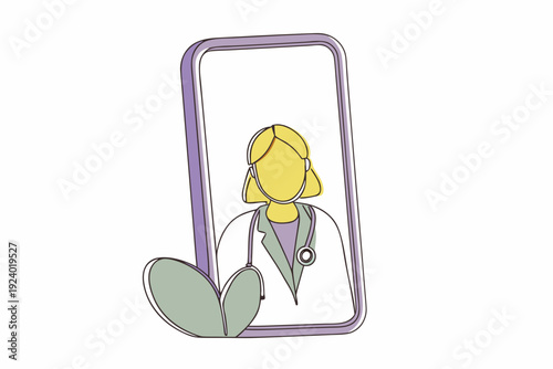 Telemedicine consultation a doctor appears on a smartphone screen