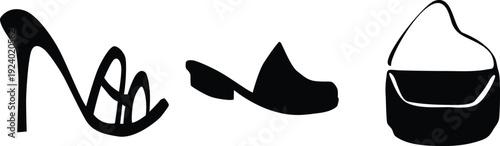 Womens footware vector icon shillutee