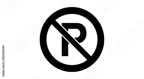 No Parking Traffic Sign in Black and White