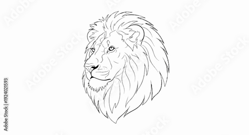 Stylized lion's head profile with a flowing mane