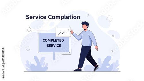 Business Service Completion, Graphic Progress and Success