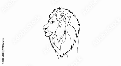 Stylized outline of a lion's majestic mane and profile, facing left