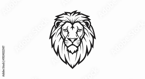 Stylized lion head emblem with sharp mane