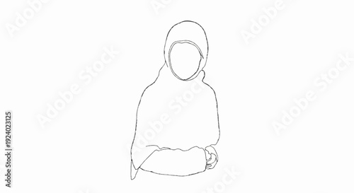Stylized outline of a person wearing a headscarf
