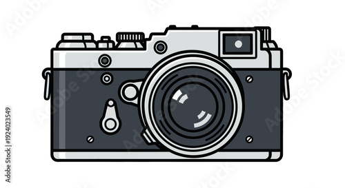 Vintage camera illustration on white background retro photographic device