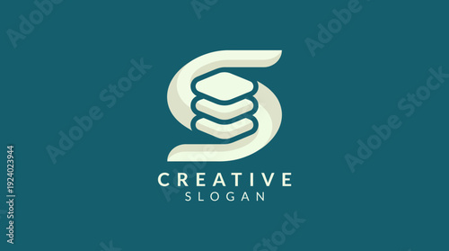 This distinctive logo integrates flowing shapes, symbolizing creativity and innovation, ideal for a brand focused on inspiring slogans and creative messaging in marketing.