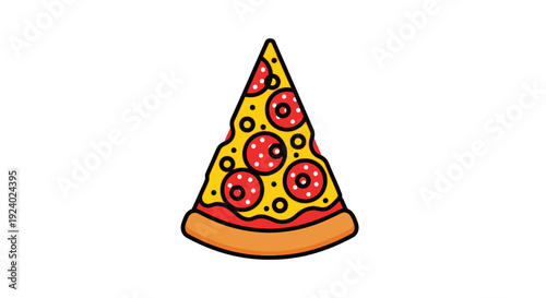 Pizza slice illustration isolated on white background for food concepts
