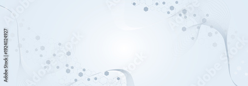 Health care abstract background with lines, dots and hexagons. Medical innovation banner template concept. illustration.