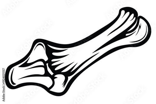 Simple line bone structure highlights the knee joint with pain indicator spikes radiating outward