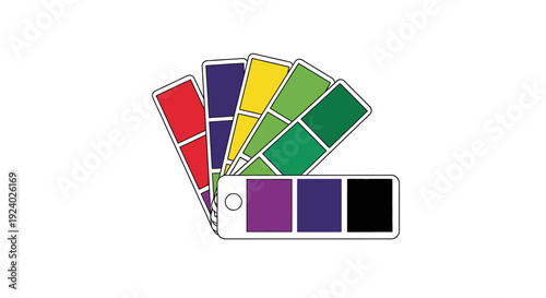 Color palette fan isolated on white background for design and creative concept