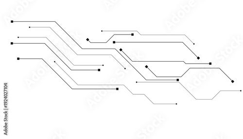 Technology digital circuit board background. Technology black circuit diagram.High-tech connection system on a white background.