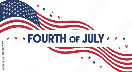 Patriotic Fourth of July vector graphic
