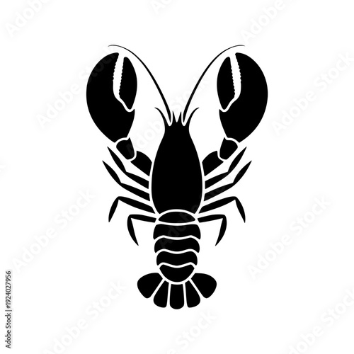 Stunning black lobster icon with claws
