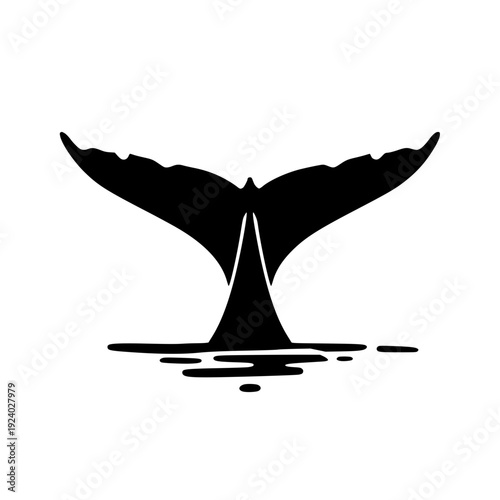 Majestic whale tail breaching ocean surface in dramatic display