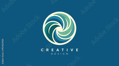 Photography This logo design features swirling ocean elements in calming greens and blues, embodying creativity and the essence of nature’s serene beauty for brands focused on eco-friendly themes