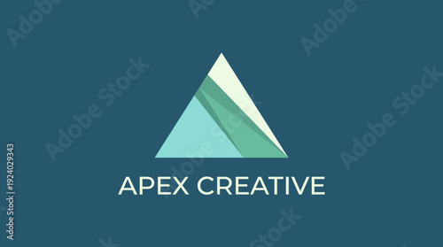 This image showcases a modern, geometric triangle logo reflecting creativity and innovation, ideal for use by design firms or agencies in the creative sector.