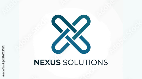 This image features a modern abstract logo symbolizing connection and synergy through intertwined lines, showcasing a sleek and professional aesthetic for business branding.