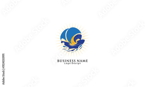 creative ship concept design business logo