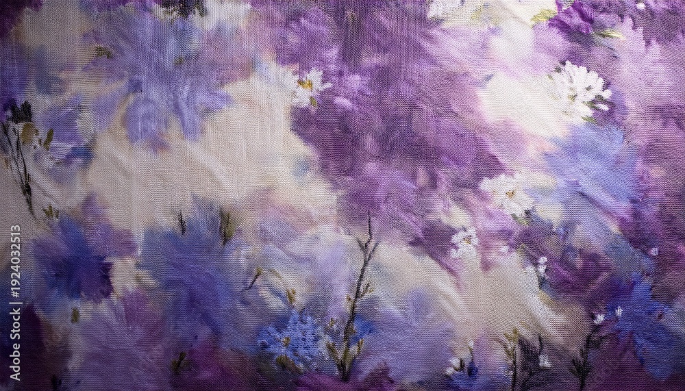 Fototapeta premium canvas cloth or muslin photography studio background or backdrop classic painted strokes technique shades of light purple and periwinkle